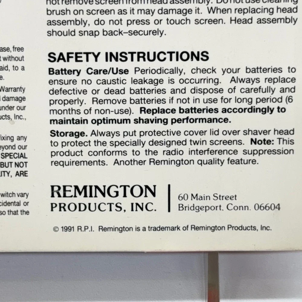 Vintage 1991 Remington Cordless Travel Shaver XLR-370BP Dual Screen New Sealed
